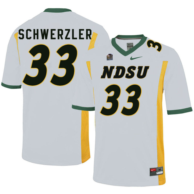 Men #33 Mason Schwerzler North Dakota State Bison College Football Jerseys Sale-White